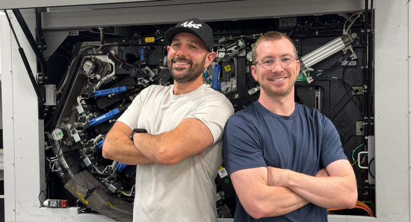 The Vert team celebrates the installation of its new HP Indigo 25k digital press.